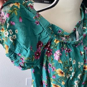 Teal Flower Dress